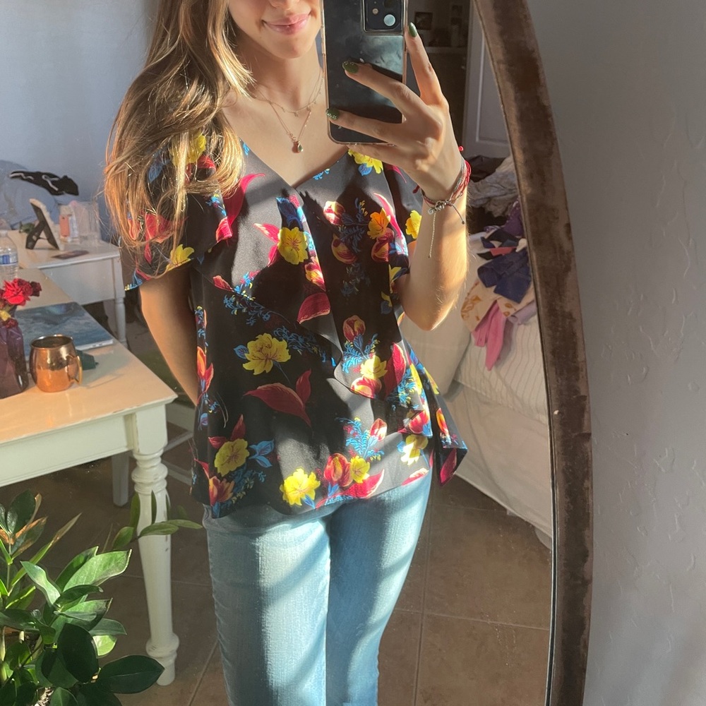 Stunning floral off the shoulder blouse
